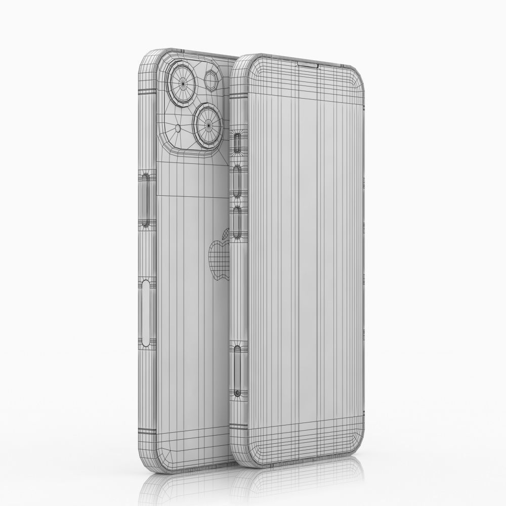 Apple iPhone 13 mini Midnight Low-poly 3D model_13