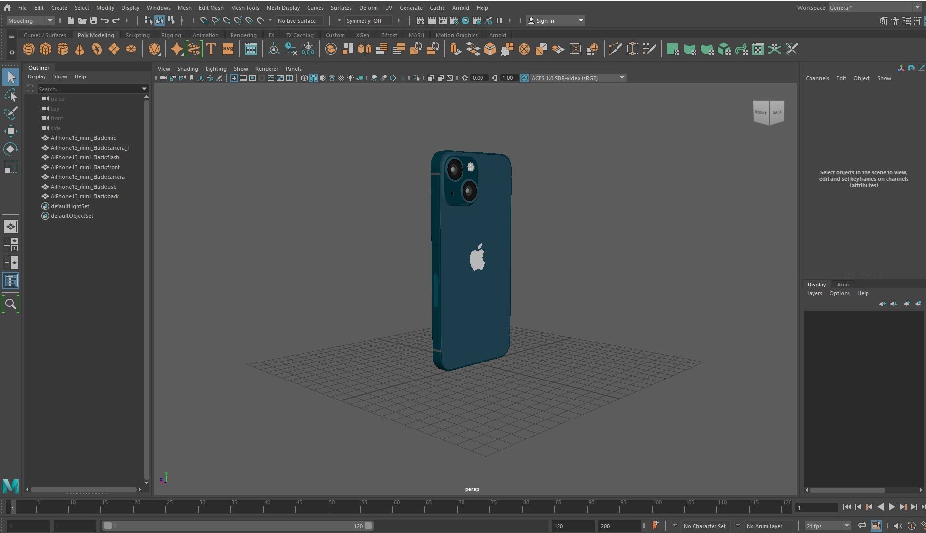 Apple iPhone 13 mini Midnight Low-poly 3D model_29