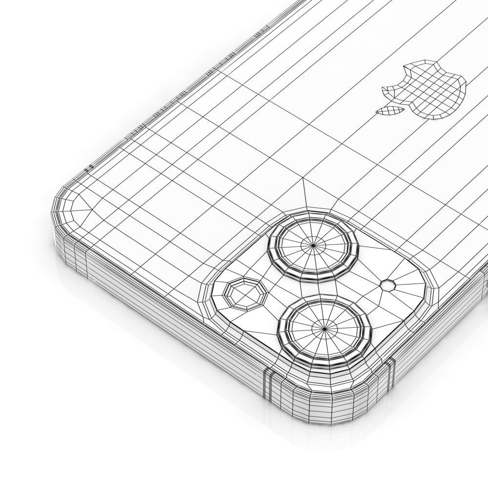 Apple iPhone 13 mini Midnight Low-poly 3D model_24