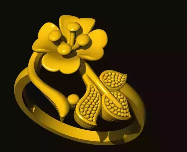 rings gold ring with flower