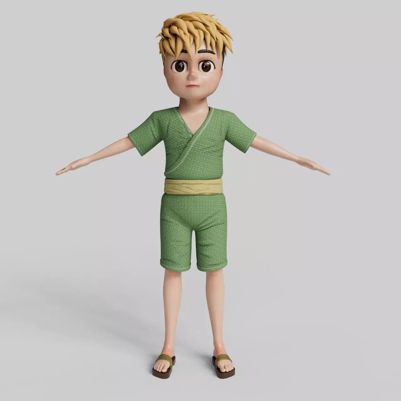 cartoon character Low-poly 3D model_0