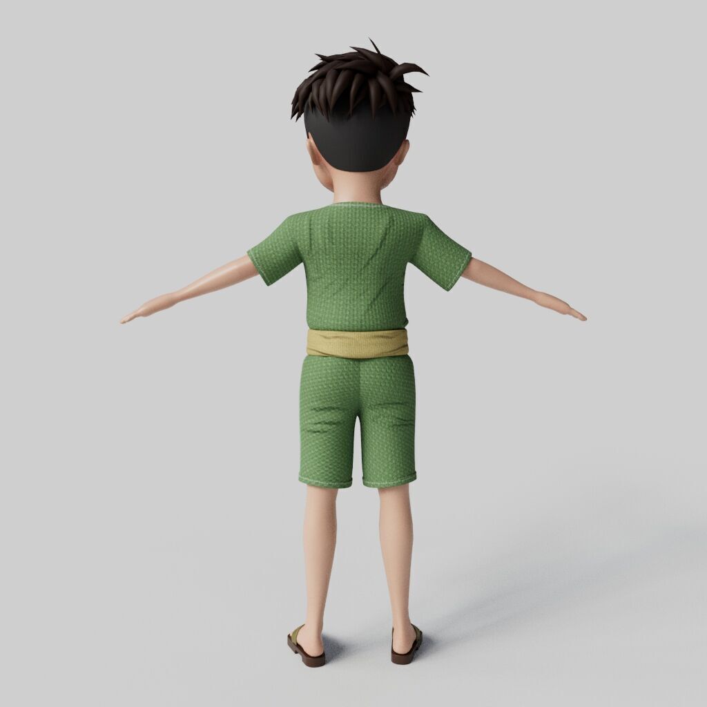 cartoon character Low-poly 3D model_1