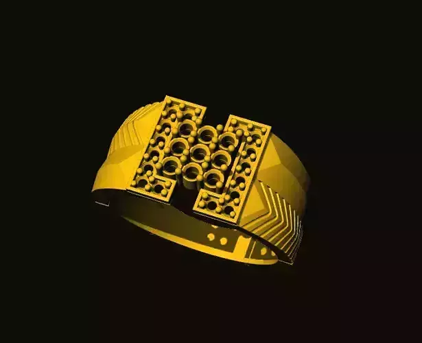 rings gold ring with diamonds 3D print model