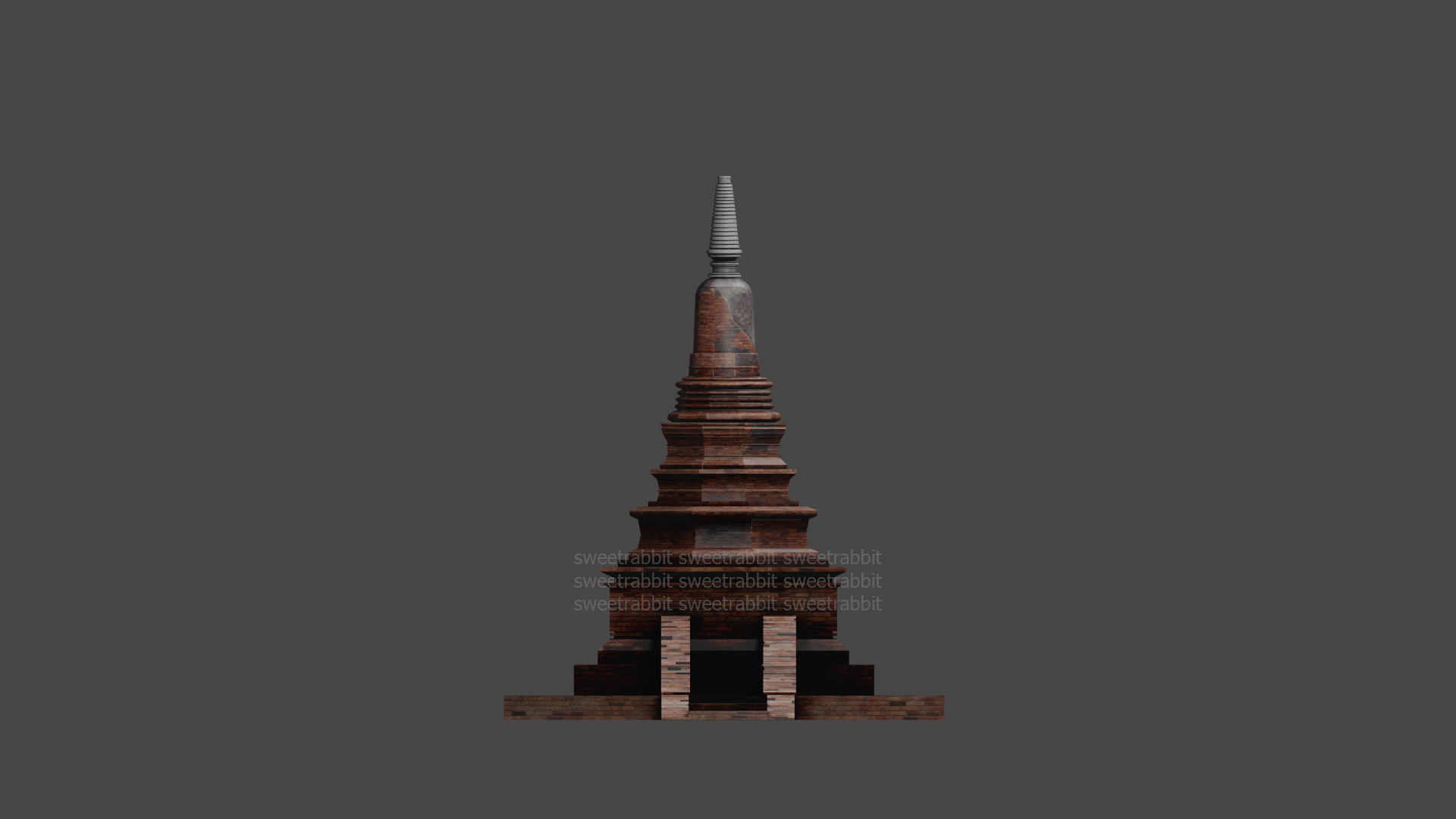 Pagoda in thailand Low-poly 3D model_1