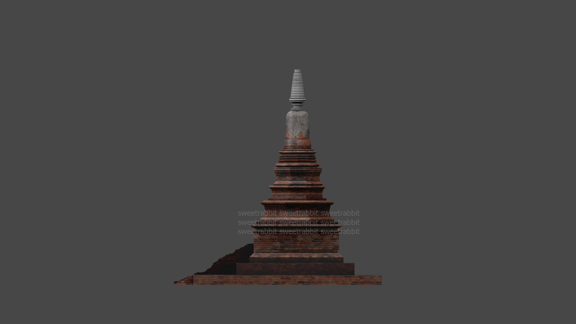 Pagoda in thailand Low-poly 3D model_2