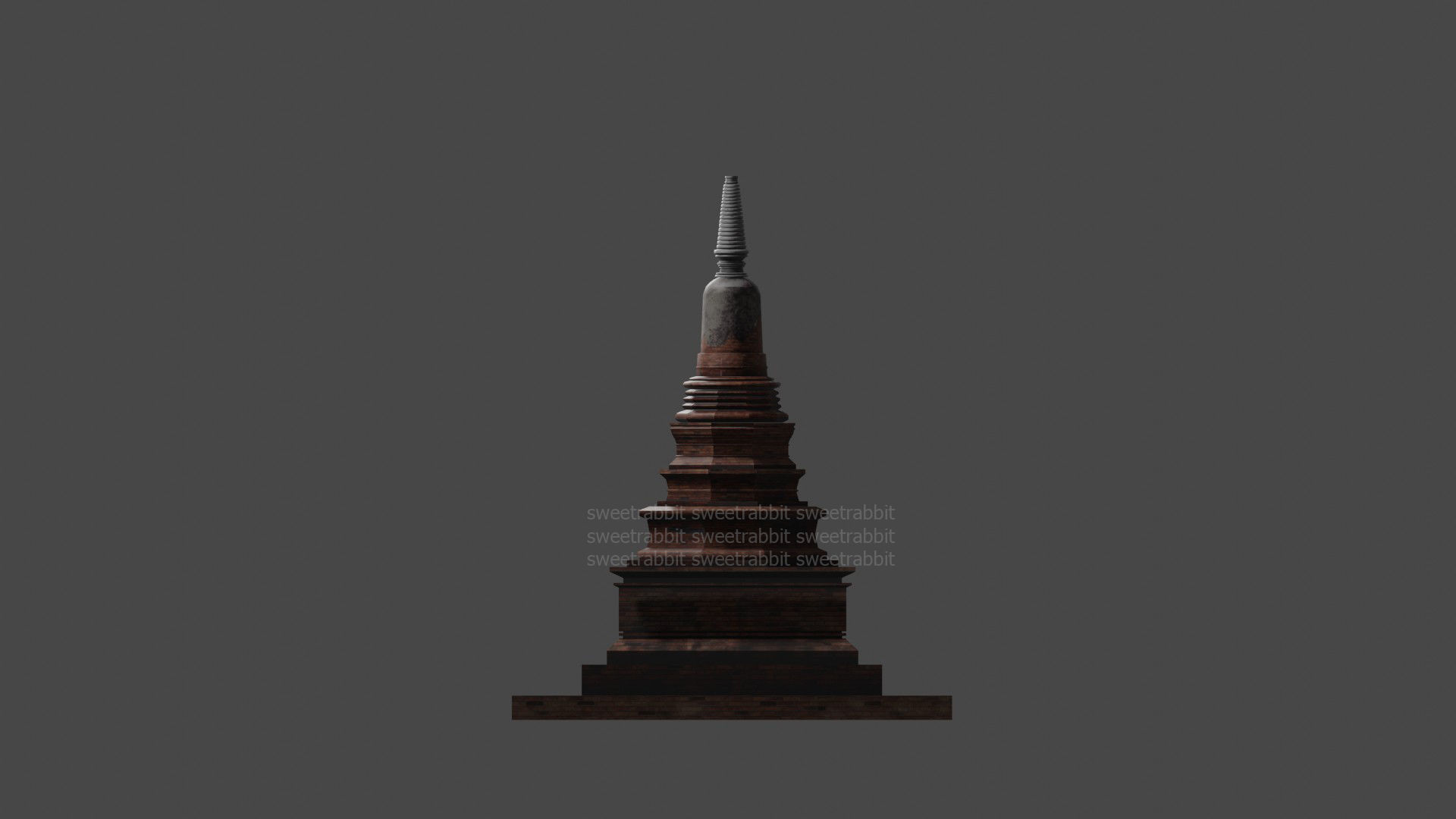 Pagoda in thailand Low-poly 3D model_3