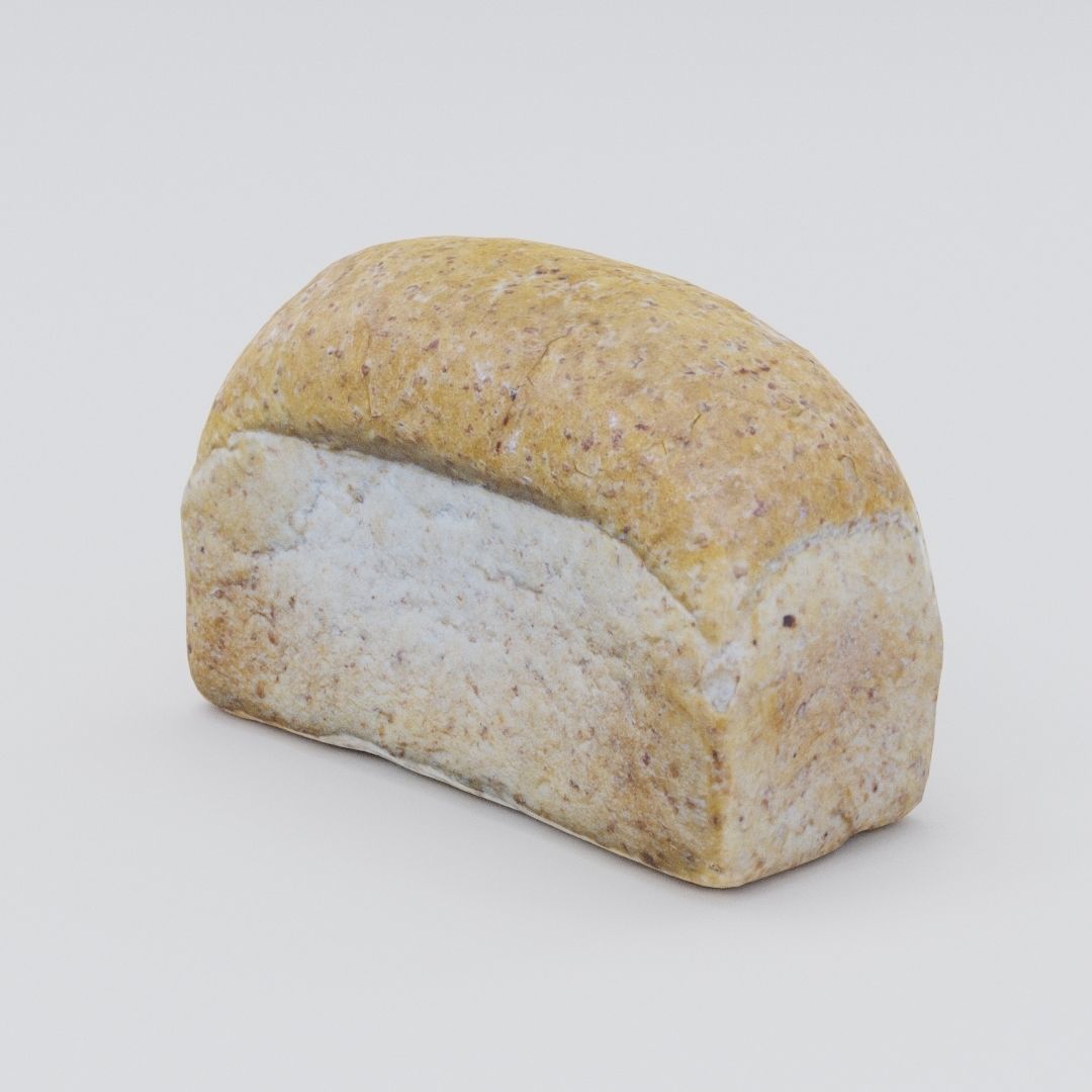 High quality photogrammetry model of bread Low-poly 3D model_1