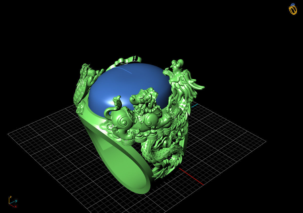 RINGS DRAGON 3D print model_2