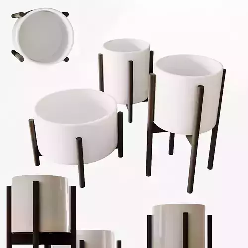 Modernica White Ceramic Pot Set