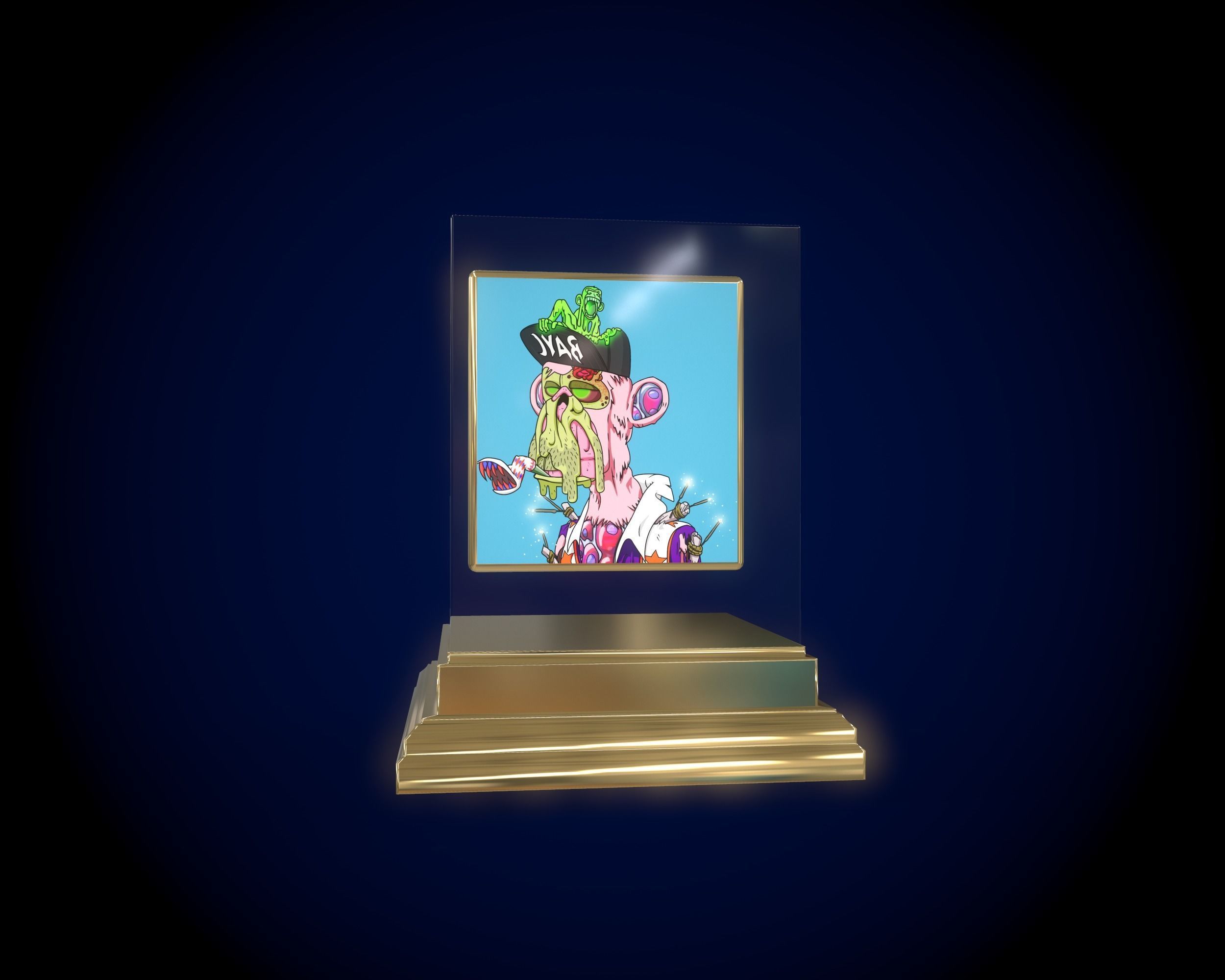 Mutant Ape 24 Gold Club Low-poly 3D model_4