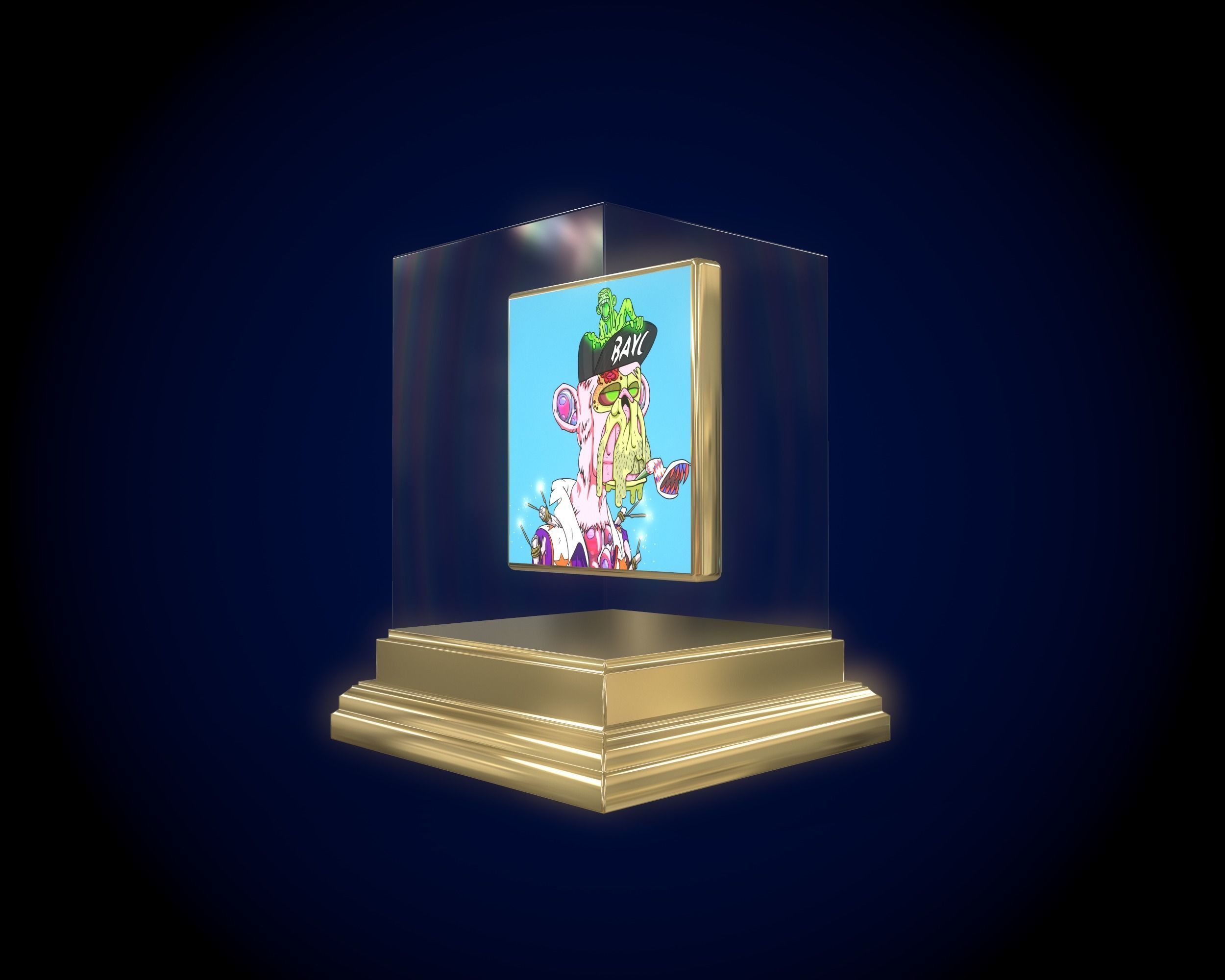 Mutant Ape 24 Gold Club Low-poly 3D model_10