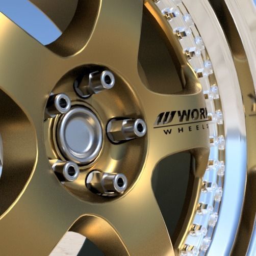 WORK MEISTER S1 3P RIMS WITH ADVAN FOR DIECAST AND SCALE MODELS 3D print model_3