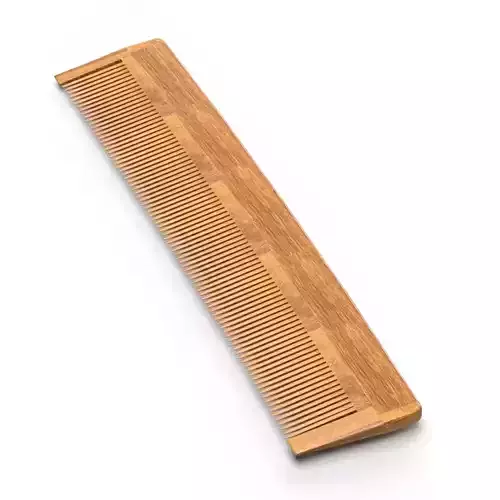 Wooden hair comb 3D model