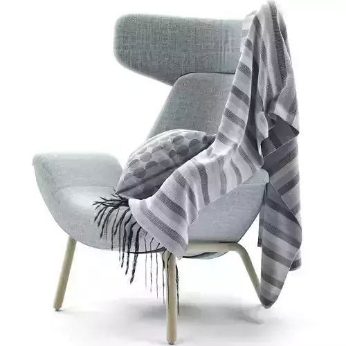 Armchair chair with blanket