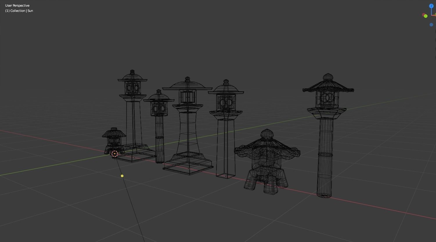 Japanese Stone Lantern - Game Ready - low poly Low-poly 3D model_10