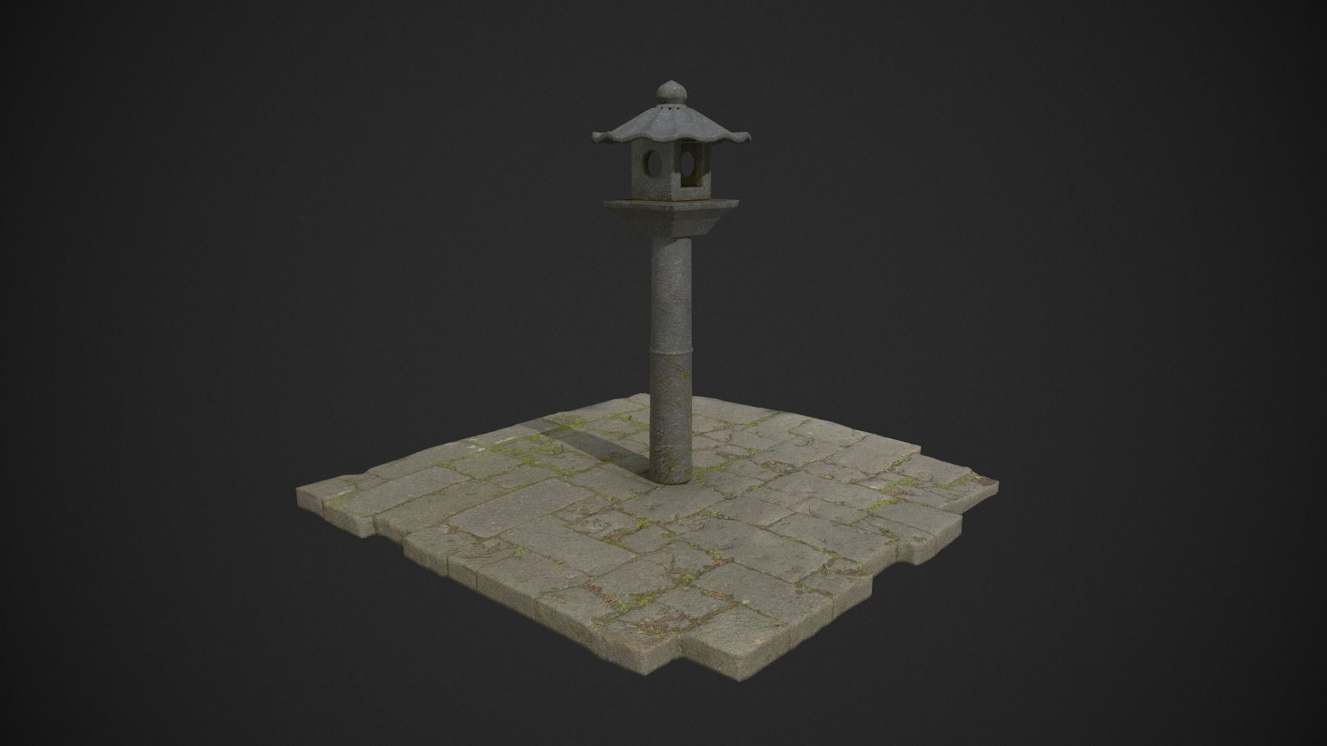 Japanese Stone Lantern - Game Ready - low poly Low-poly 3D model_8