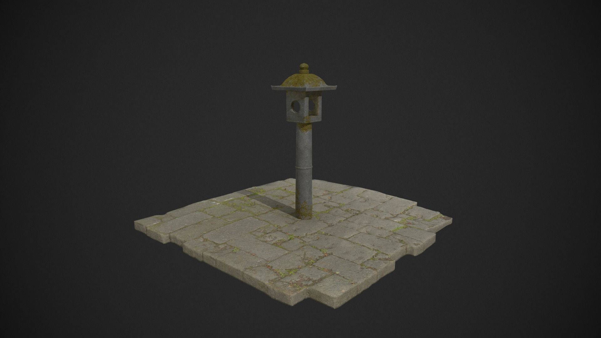 Japanese Stone Lantern - Game Ready - low poly Low-poly 3D model_4