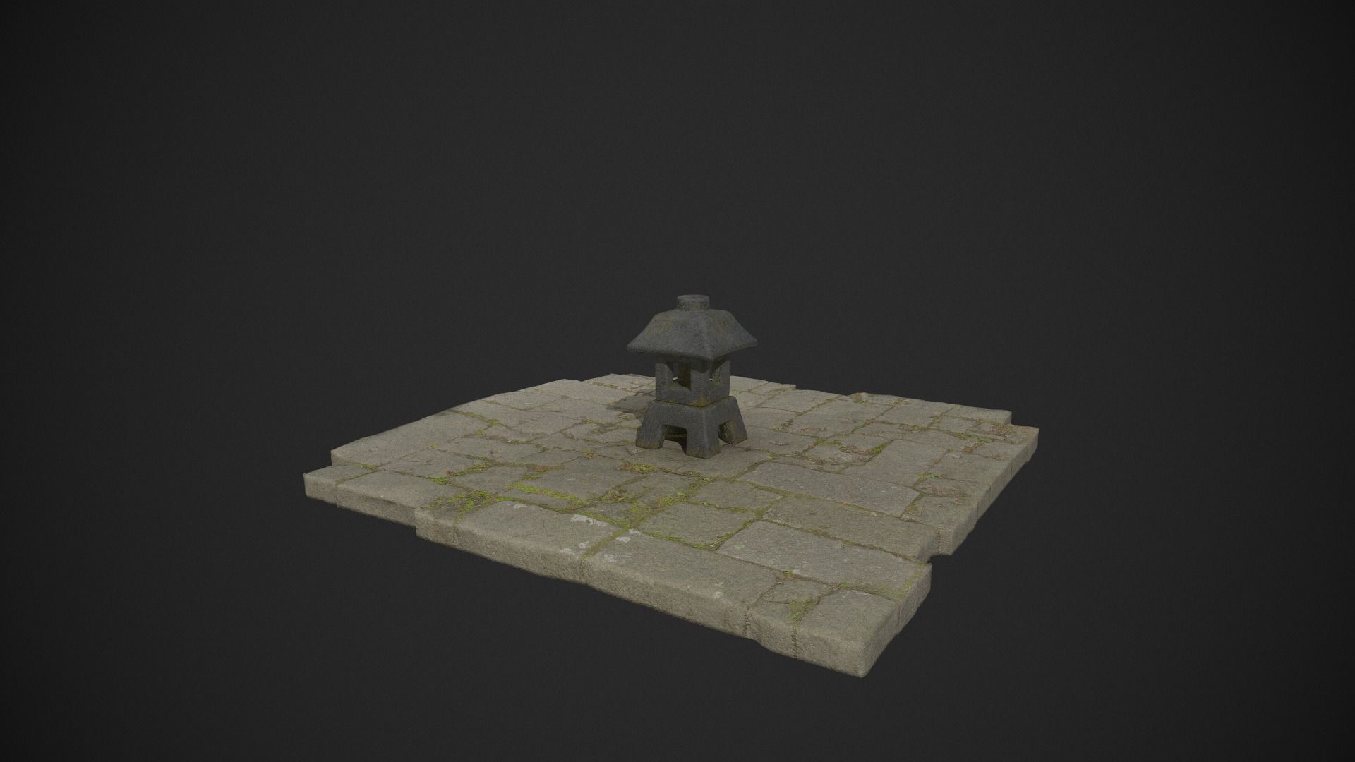 Japanese Stone Lantern - Game Ready - low poly Low-poly 3D model_2