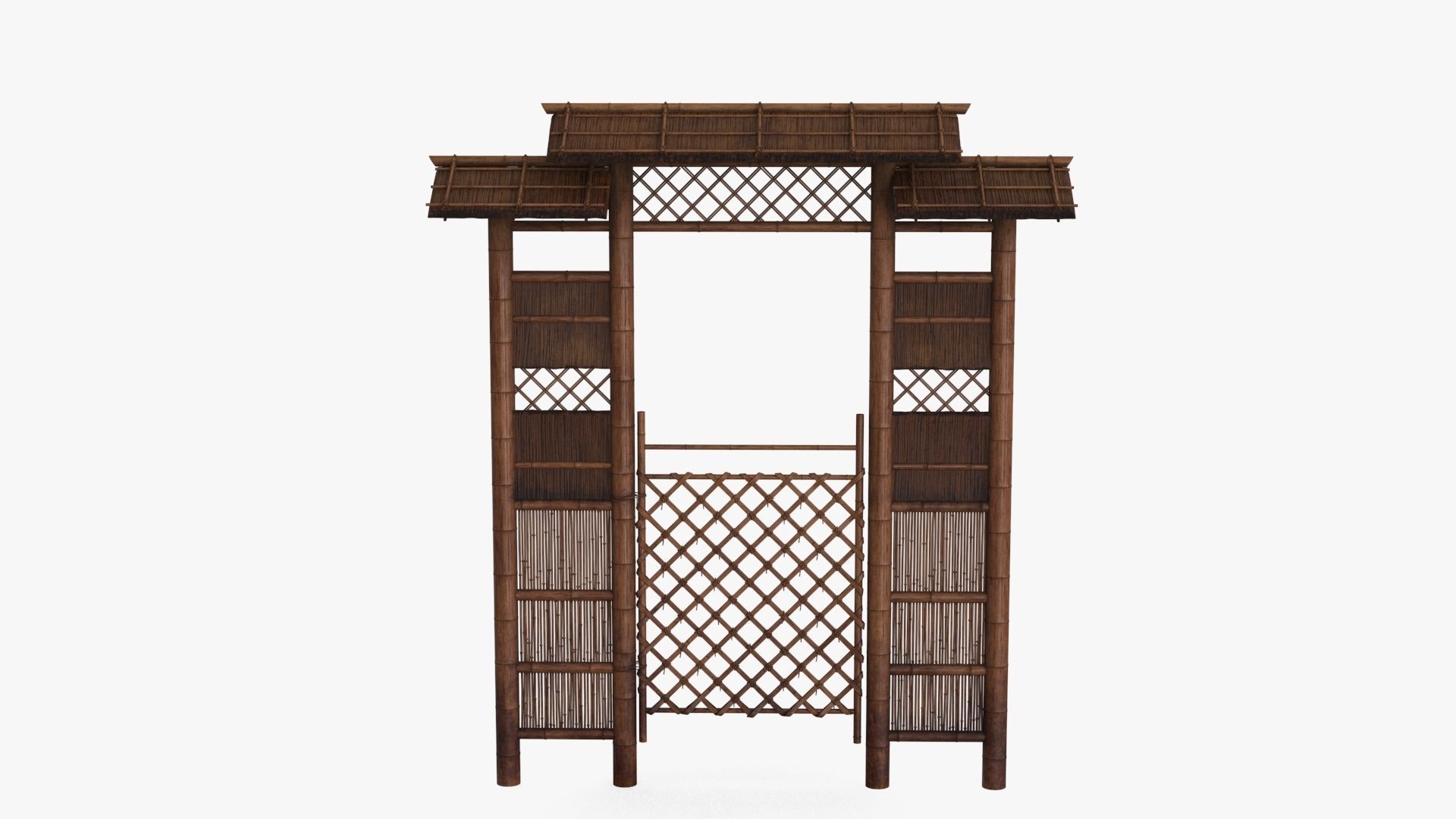 Azian Zen Garden Gate Low-poly 3D model_10