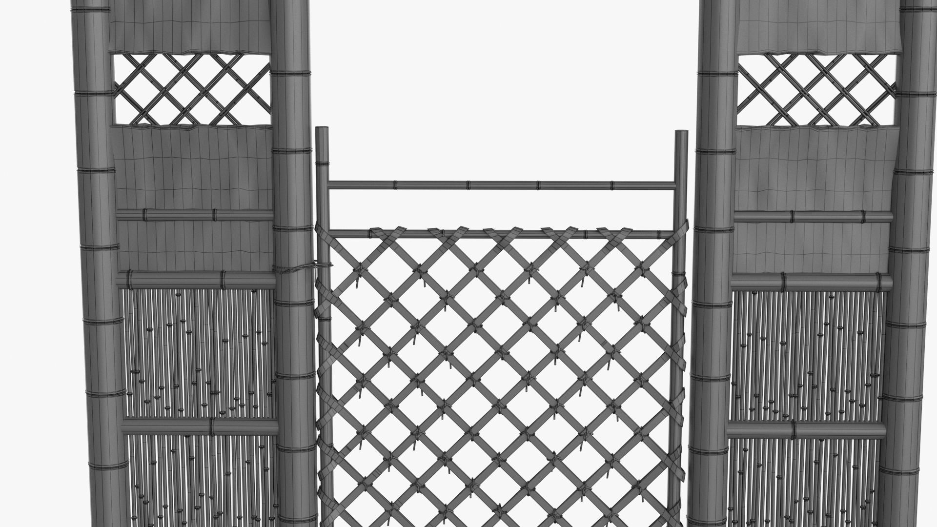 Azian Zen Garden Gate Low-poly 3D model_21