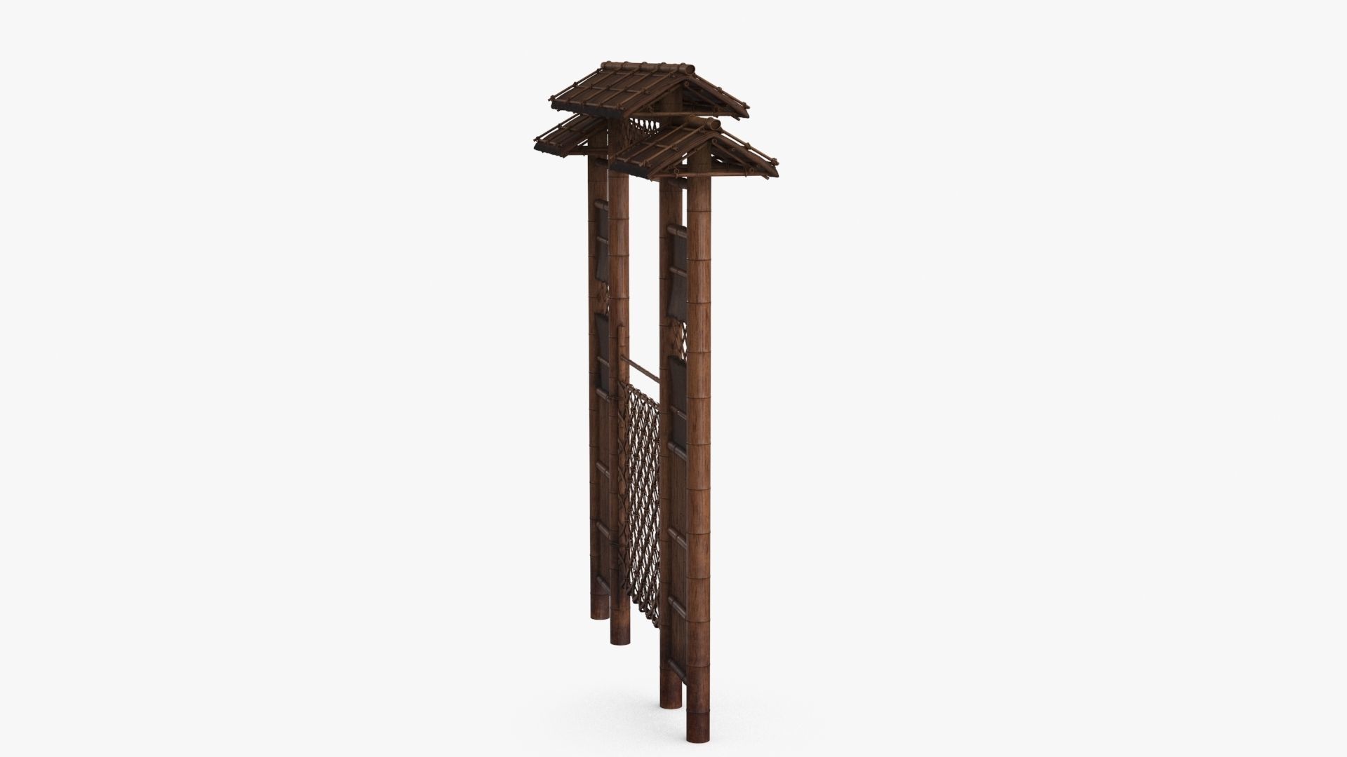 Azian Zen Garden Gate Low-poly 3D model_6