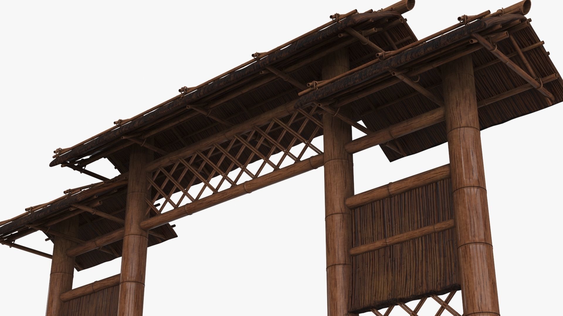 Azian Zen Garden Gate Low-poly 3D model_17