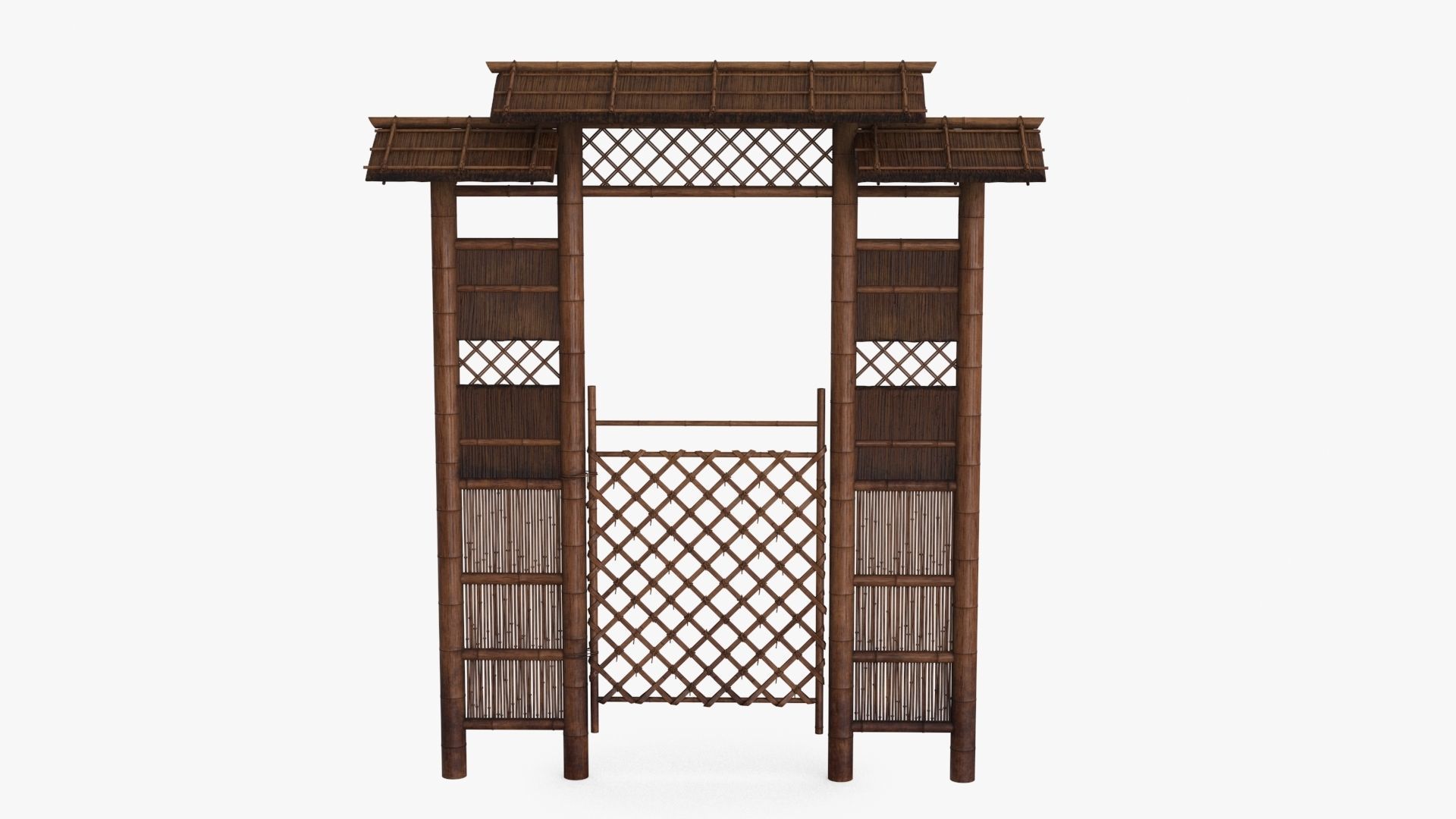Azian Zen Garden Gate Low-poly 3D model_2
