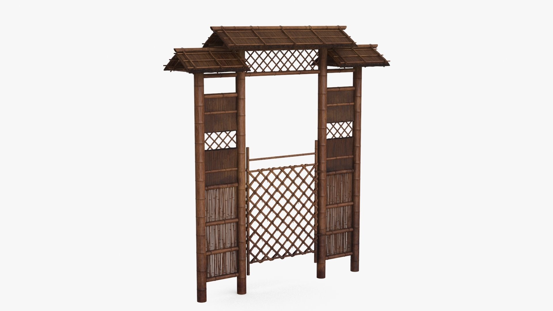 Azian Zen Garden Gate Low-poly 3D model_9