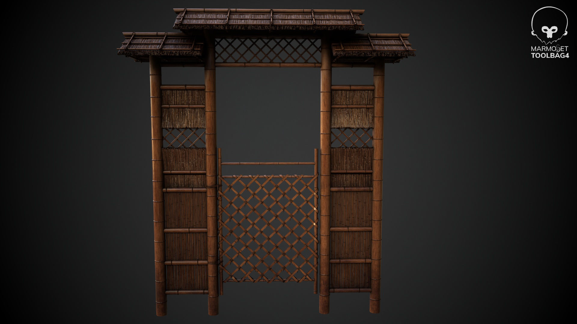 Azian Zen Garden Gate Low-poly 3D model_18