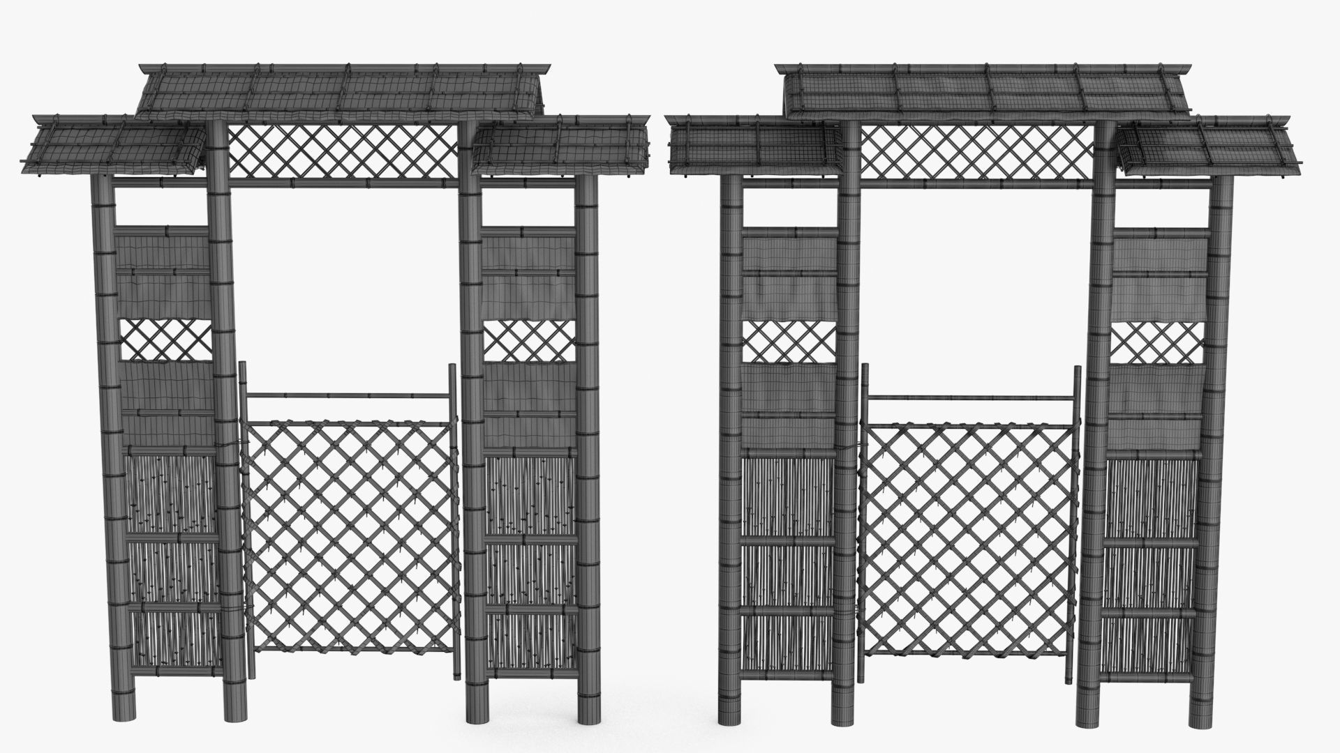 Azian Zen Garden Gate Low-poly 3D model_20