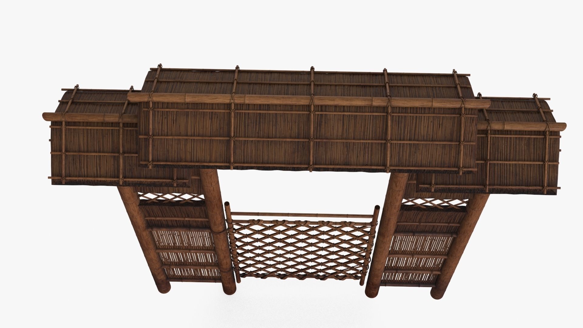 Azian Zen Garden Gate Low-poly 3D model_11