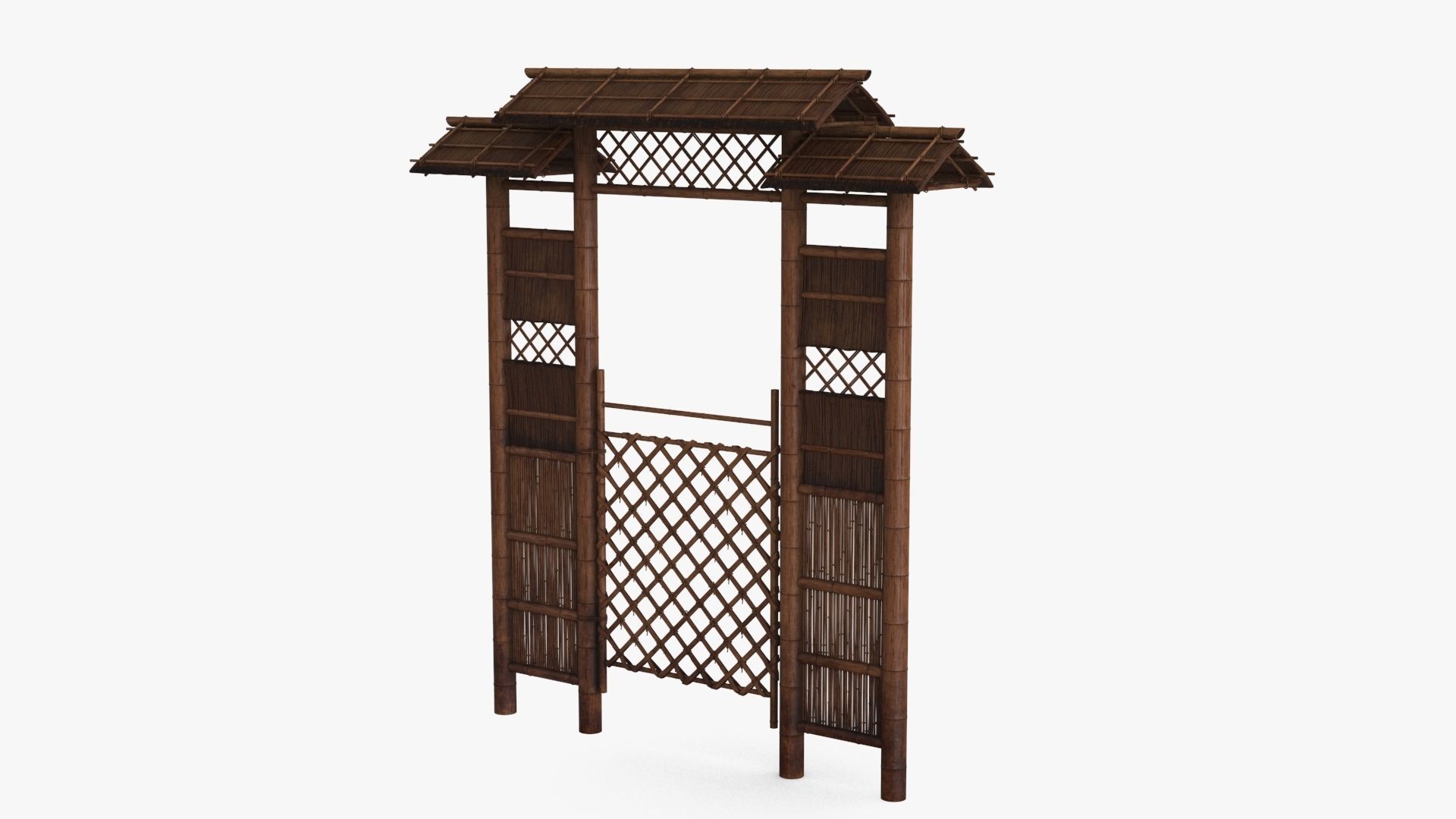 Azian Zen Garden Gate Low-poly 3D model_5