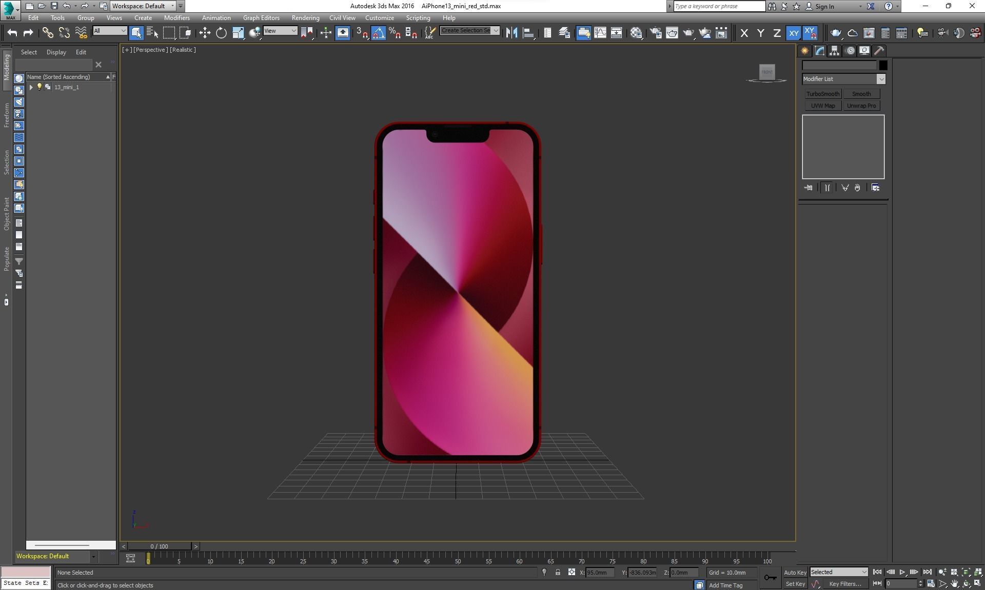 Apple iPhone 13 mini RED 3D model_26