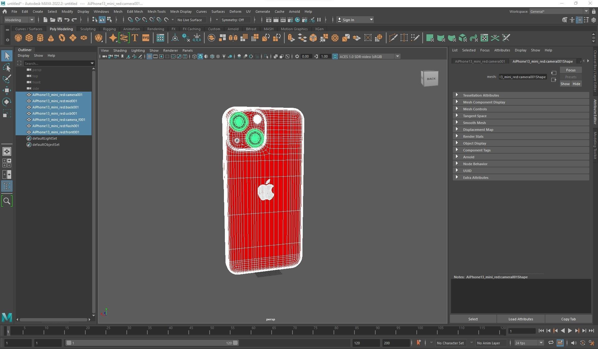 Apple iPhone 13 mini RED 3D model_28