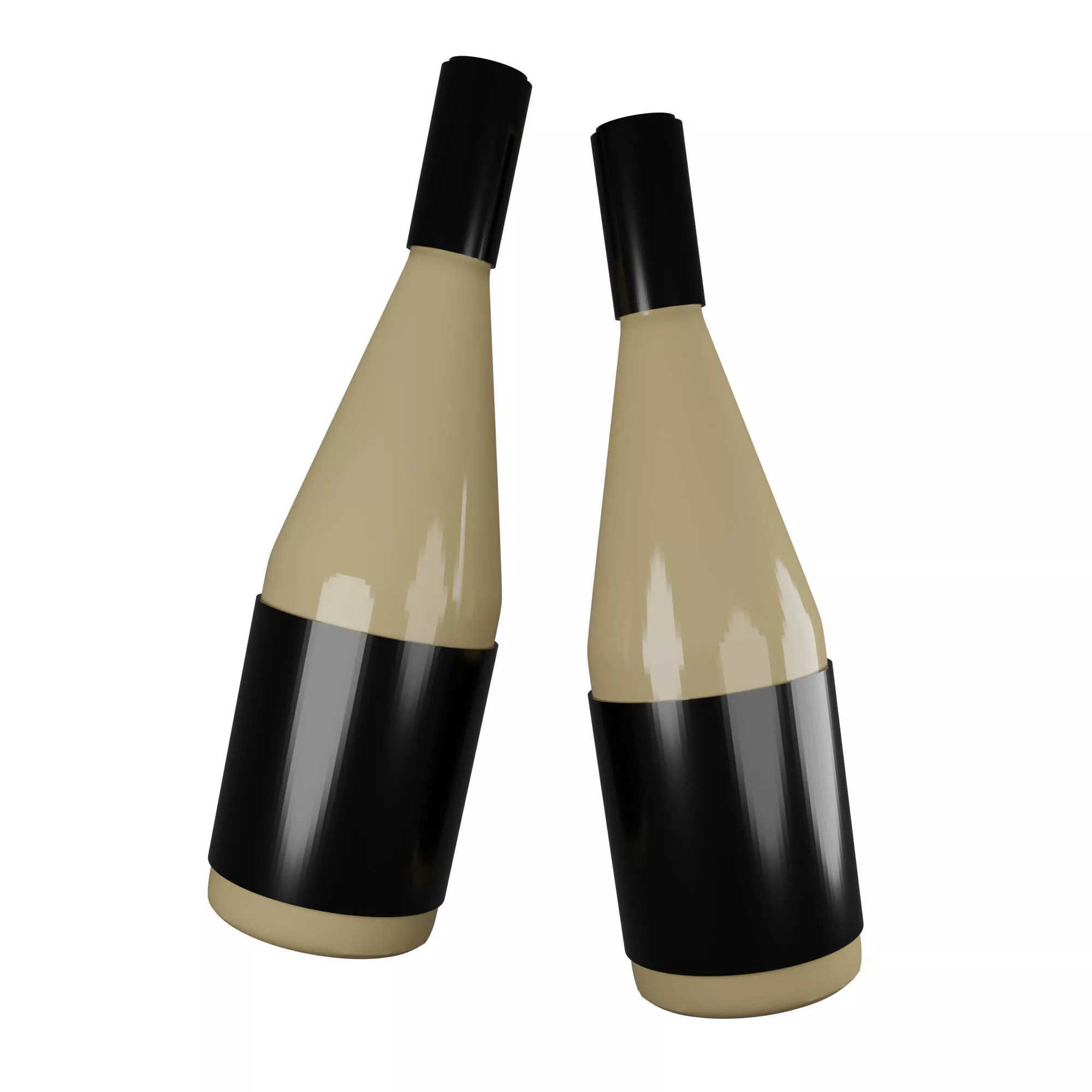 Beer bottle Low-poly 3D model