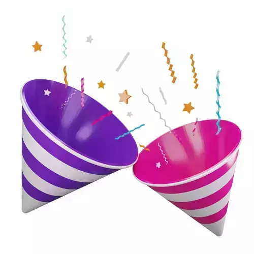 Colorful Confetti Icon Low-poly 3D model
