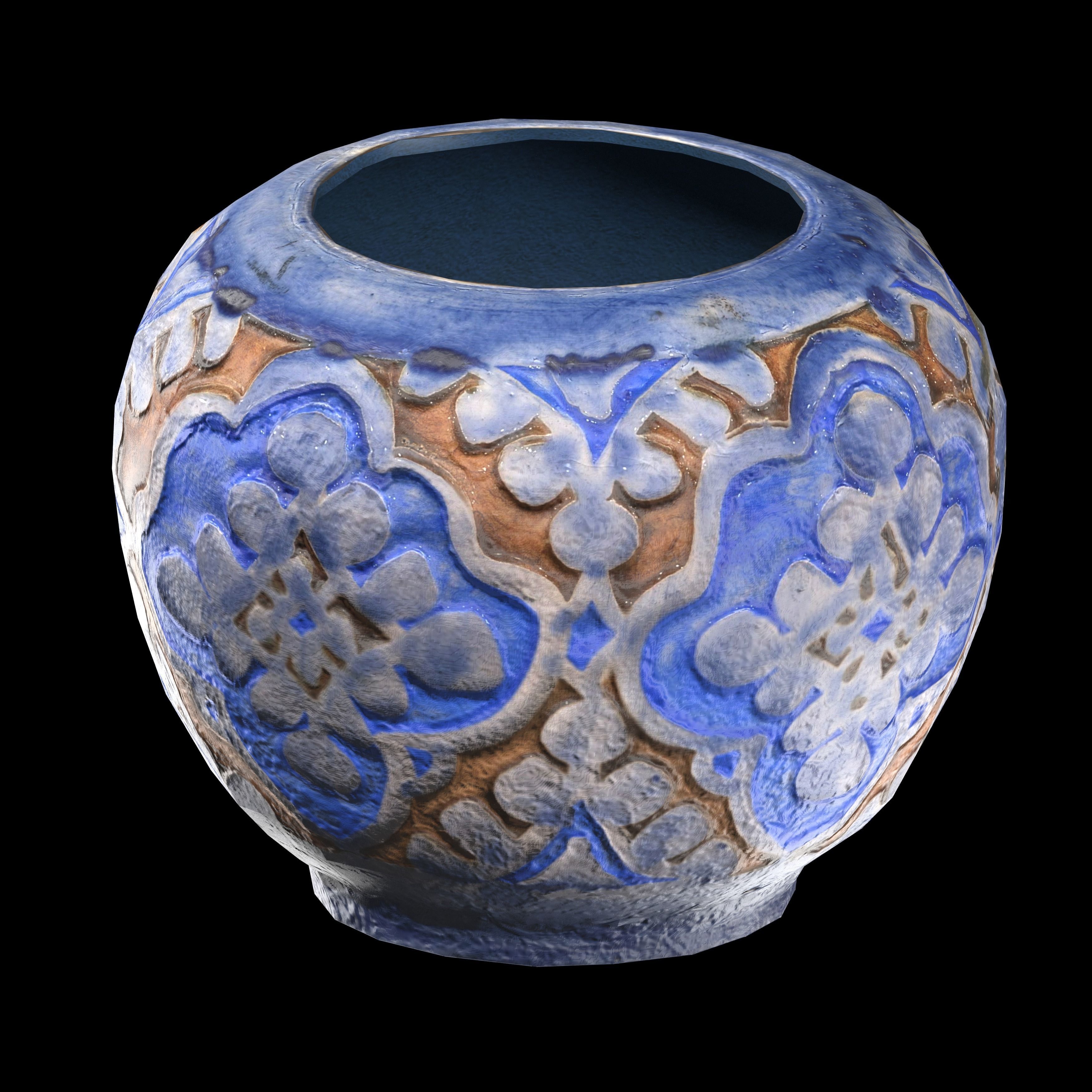 persian pottery vase n07 Low-poly 3D model_1