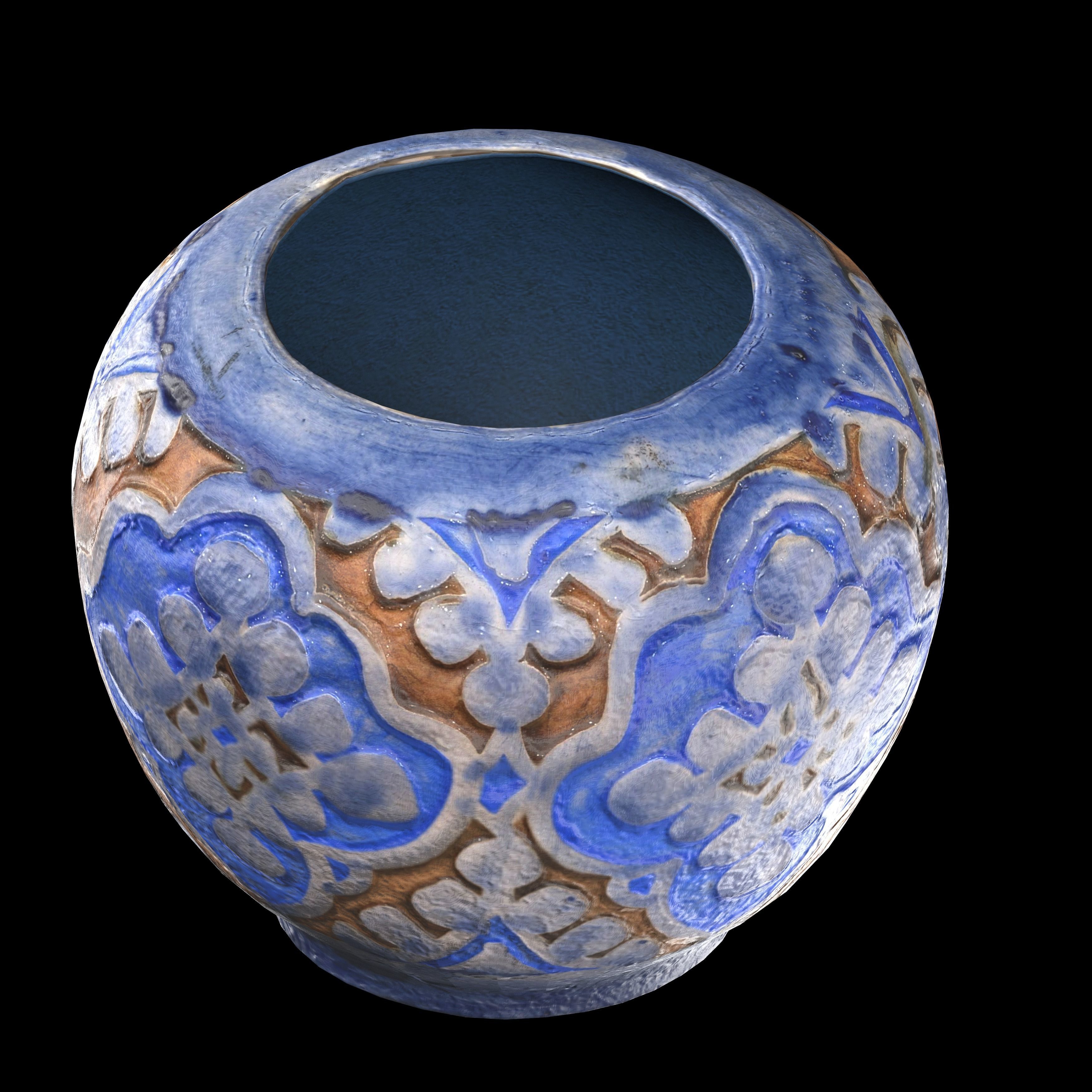 persian pottery vase n07 Low-poly 3D model_6