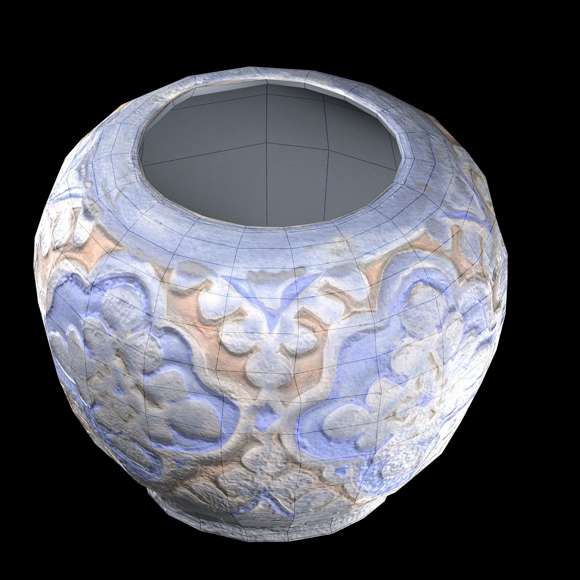 persian pottery vase n07 Low-poly 3D model_8