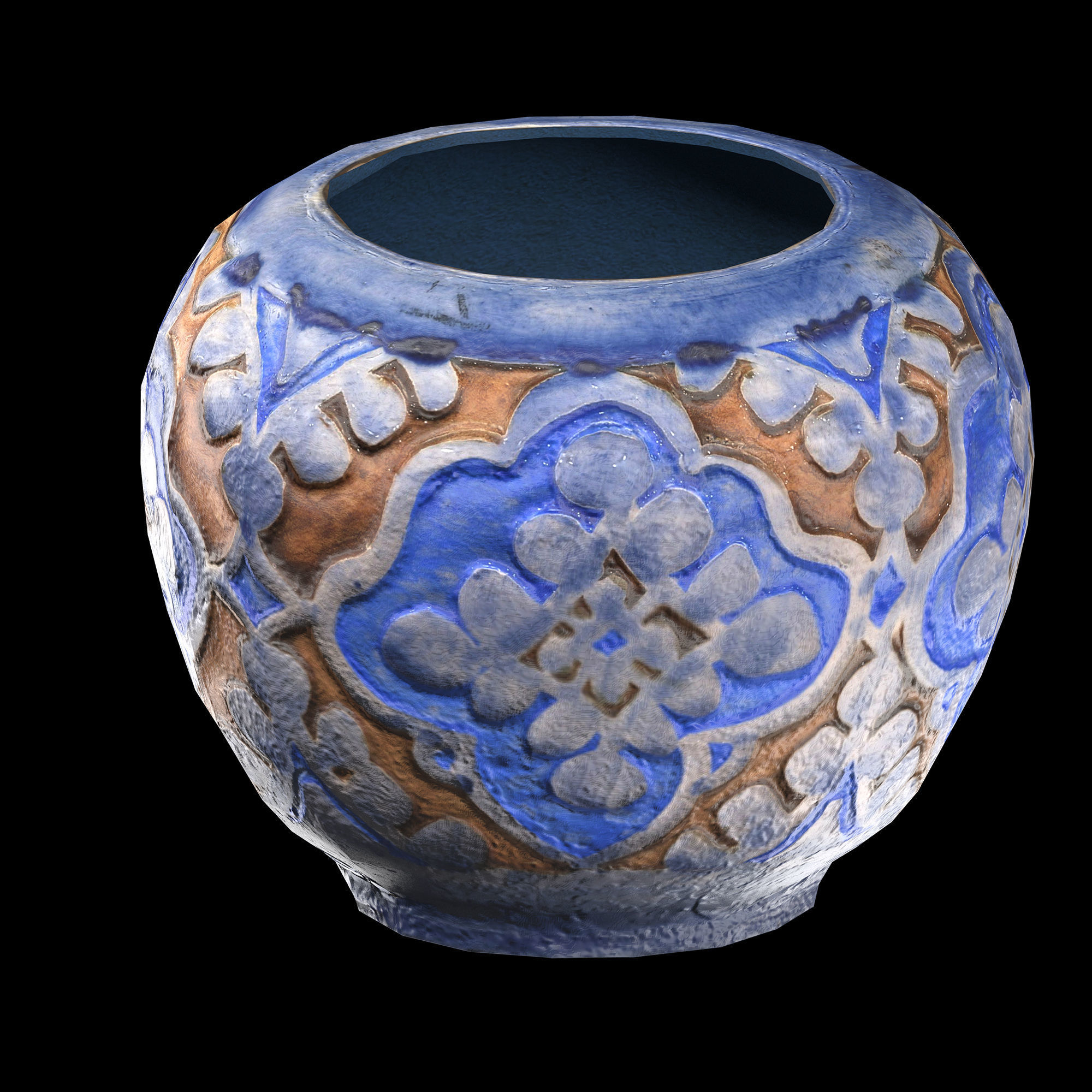 persian pottery vase n07 Low-poly 3D model_3