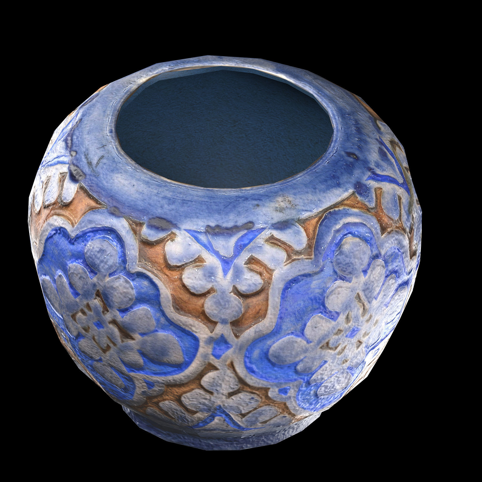 persian pottery vase n07 Low-poly 3D model_7