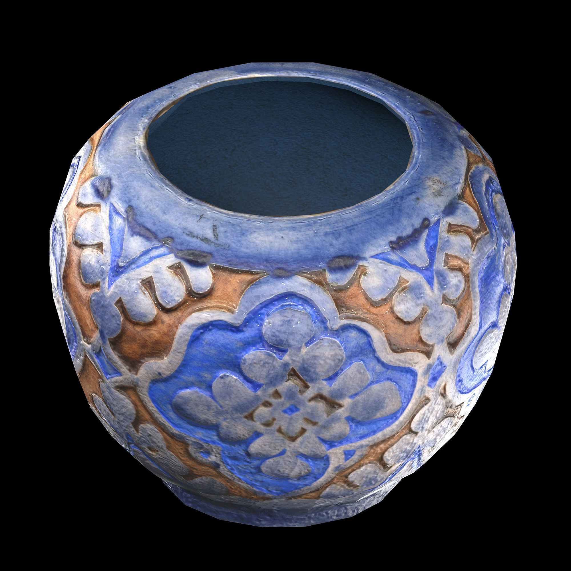 persian pottery vase n07 Low-poly 3D model_5