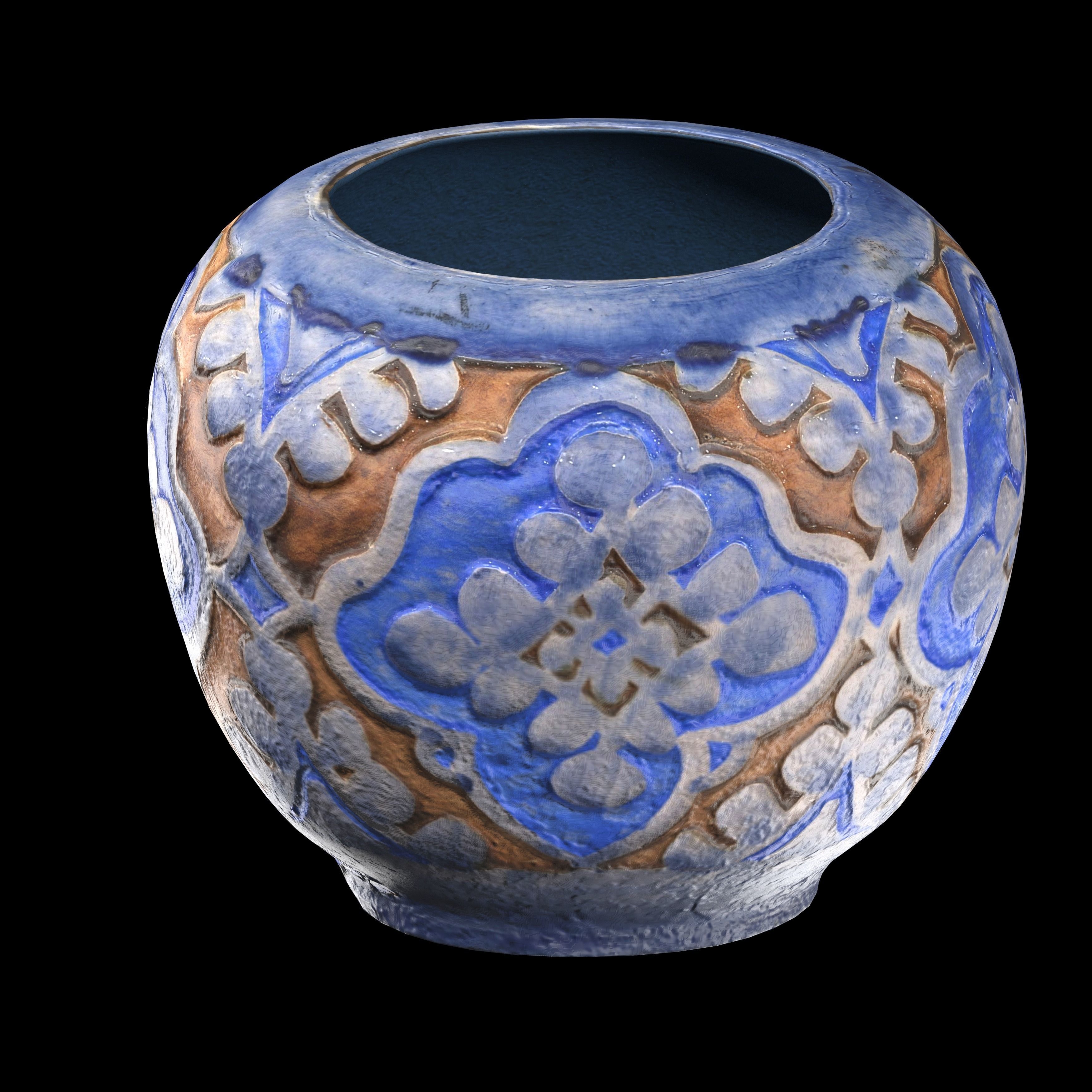 persian pottery vase n07 Low-poly 3D model_2