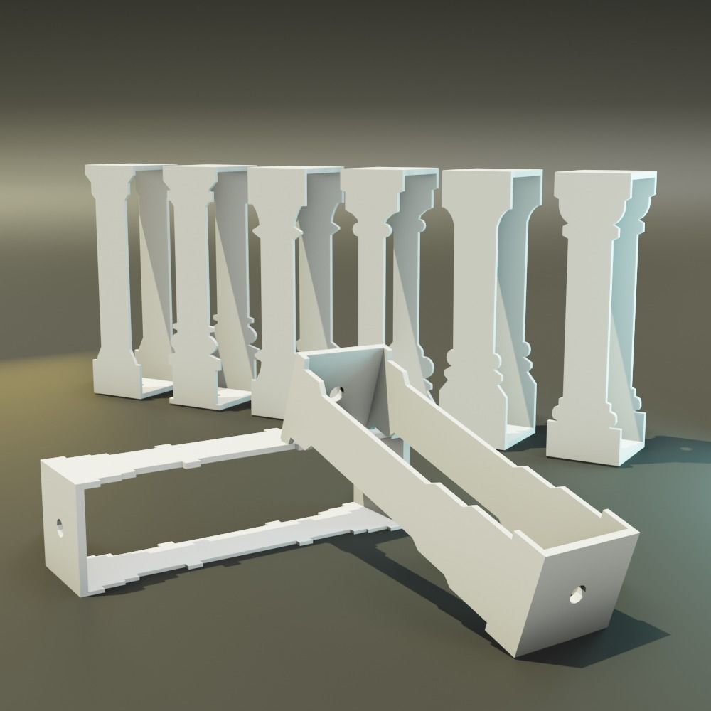 8 Pillar jigs Pack - 25mm 3D print model_3