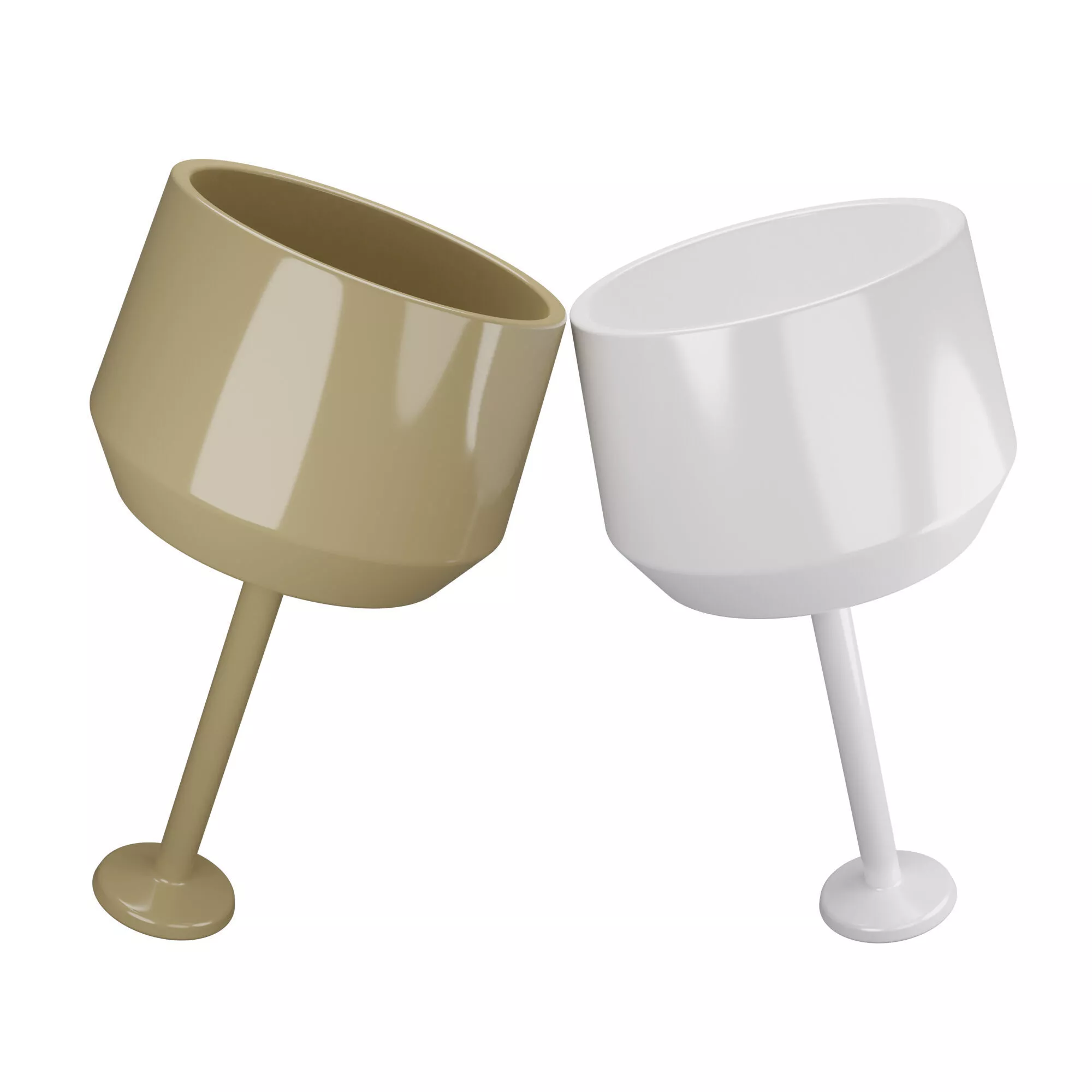 Brown and White Glass Low-poly 3D model