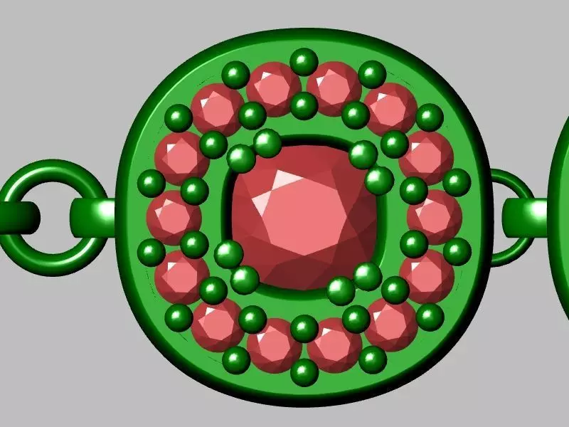 cushion cut bracelet stl verified 3D print model_0