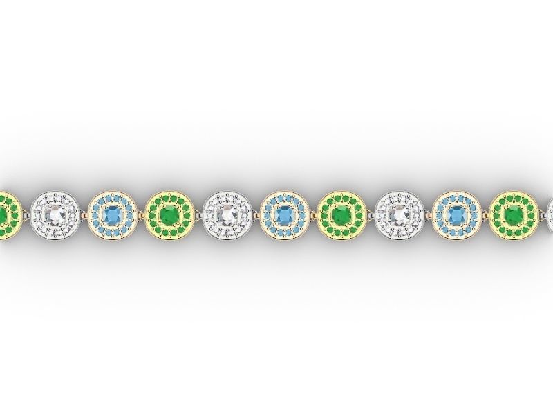 cushion cut bracelet stl verified 3D print model_20