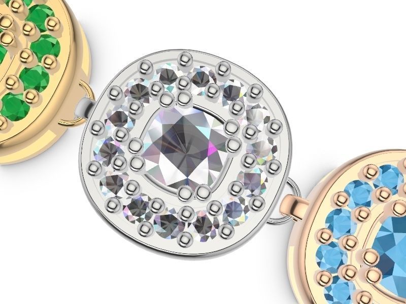 cushion cut bracelet stl verified 3D print model_3