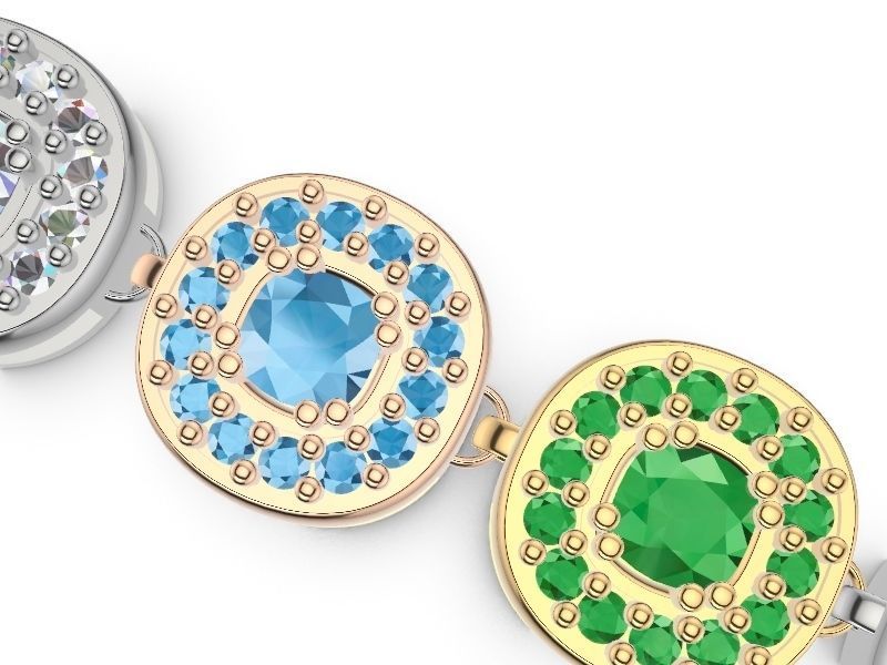 cushion cut bracelet stl verified 3D print model_9