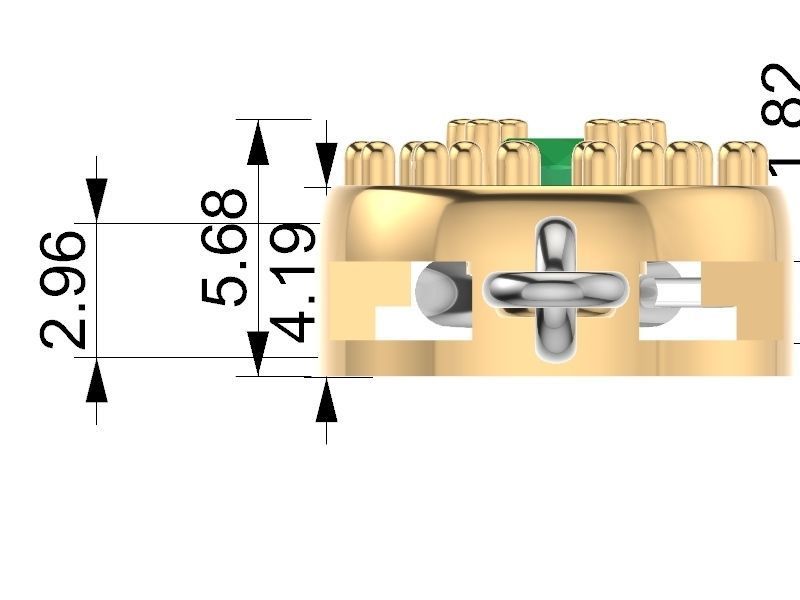 cushion cut bracelet stl verified 3D print model_21